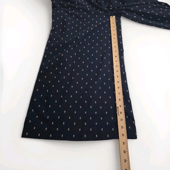 Anthropologie Romper Womens S Navy Geo Pattern Wide Leg Square Neck Ruffle Boho - Picture 6 of 16